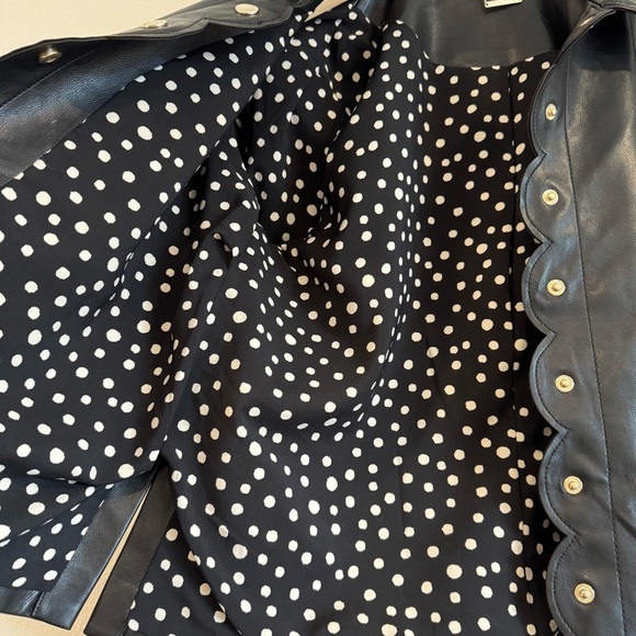 Chico’s Scallop Trim Faux Leather Shacket Modern Chic Edgy 6 - Picture 9 of 11